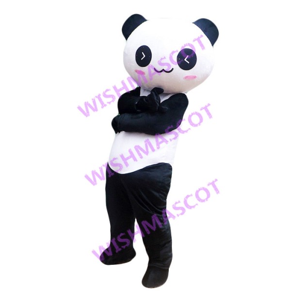 Observant Blush Panda Mascot Costume