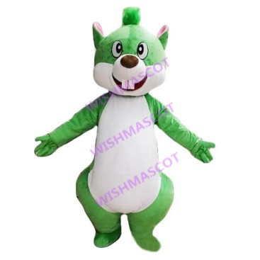 Green Curly Squirrel Mascot Costume