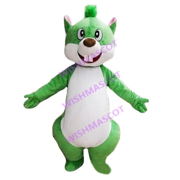 Green Curly Squirrel Mascot Costume