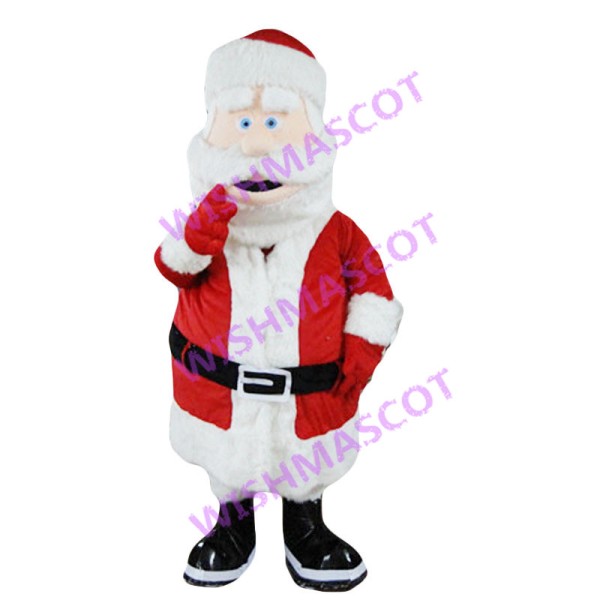 Santa Claus With Plush Gloves Mascot Costume