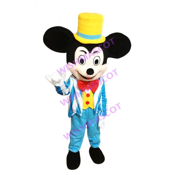 Mickey Wearing Striped Suit Mascot Costume