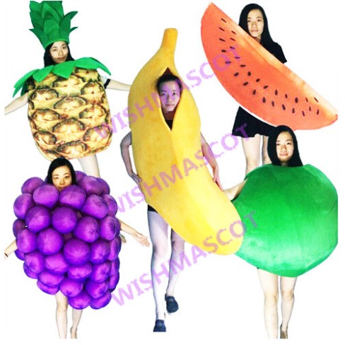 Several Refreshing Fruits Mascot Costume