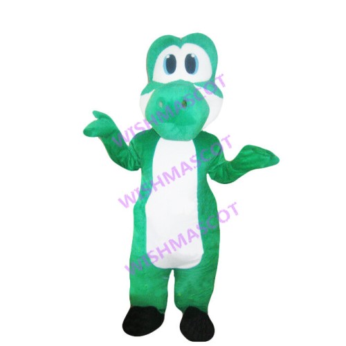 Spreading Out Green Dinosaur Mascot Costume