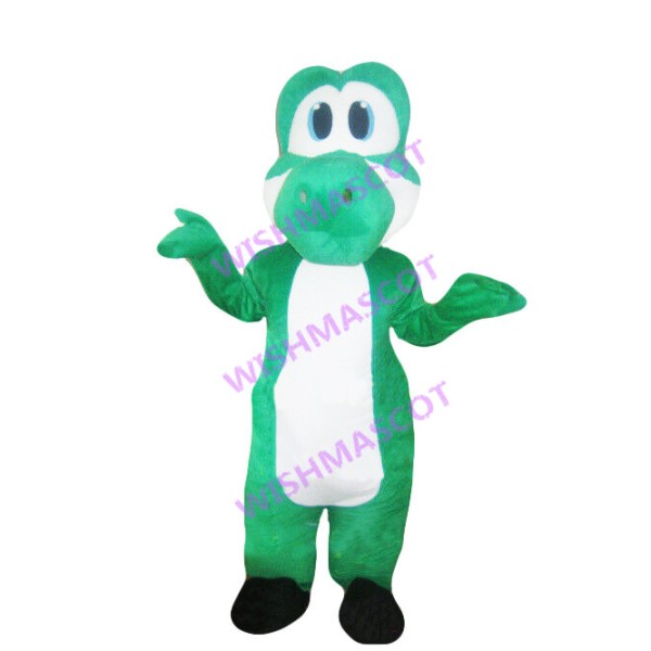 Spreading Out Green Dinosaur Mascot Costume