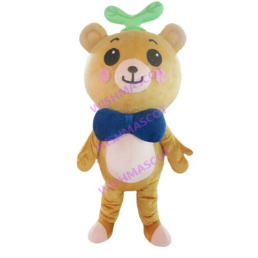 Seed Bear With Tie Mascot Costume