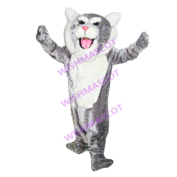 Ferocious Gray Tiger Mascot Costume