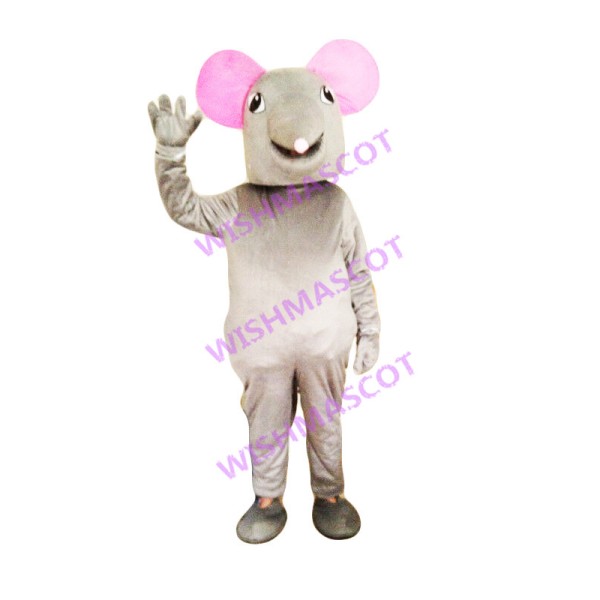 Gray Mouse With Pointed Mouth Mascot Costume