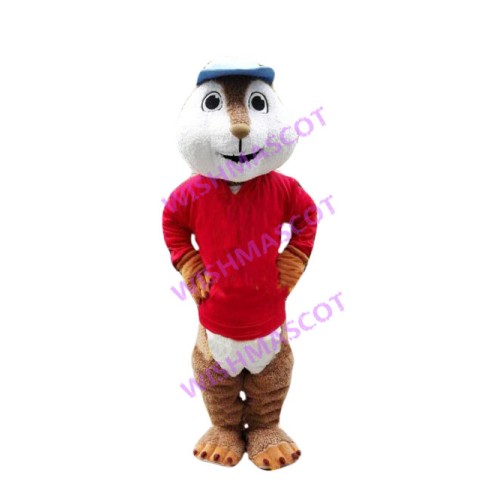 Red Chipmunk Alvin Mascot Costume