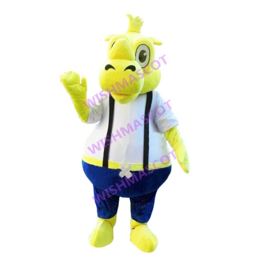 Yellow Cartoon Dragon Mascot Costume