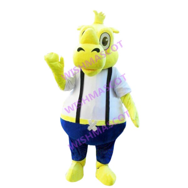 Yellow Cartoon Dragon Mascot Costume