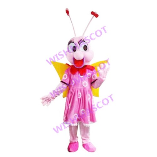Pretty Pink Butterfly Mascot Costume