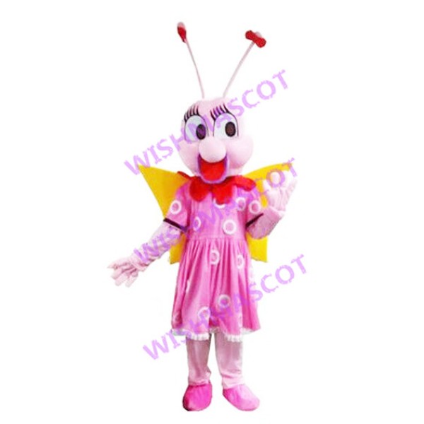 Pretty Pink Butterfly Mascot Costume