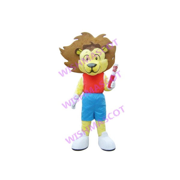 Relay Lion Mascot Costume In Sports Meeting