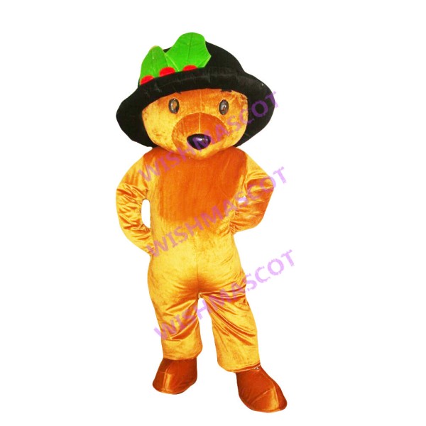 Bear With Oversized Hat Mascot Costume