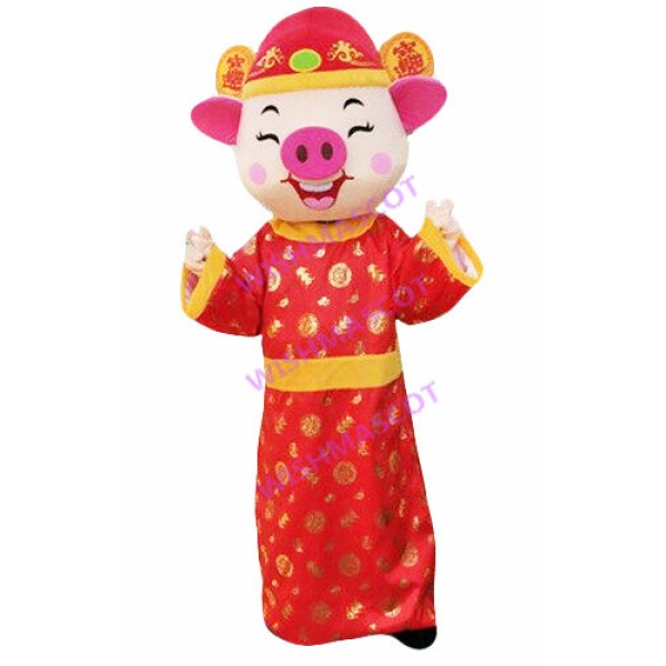 Festive Fortune Pig Mascot Costume
