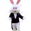 White Bunny Wearing Tuxedo Mascot Costume