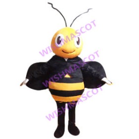 Adult Bee Wearing Coat Mascot Costume
