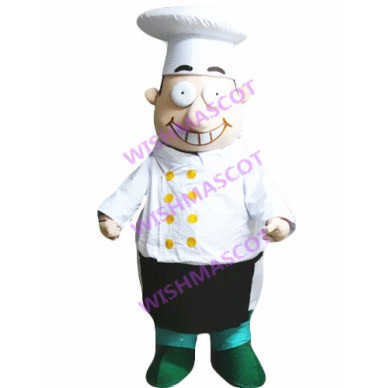 Fat Chef Mascot Costume With Big Smile