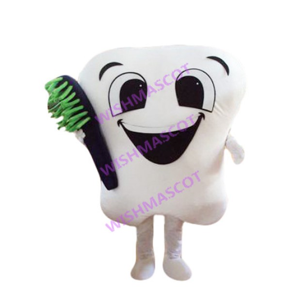 Tooth With Black Brush Mascot Costume