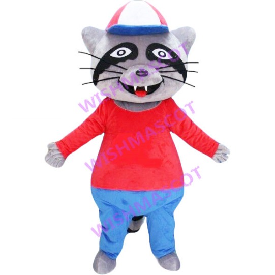 Glad Laughing Raccoon Mascot Costume