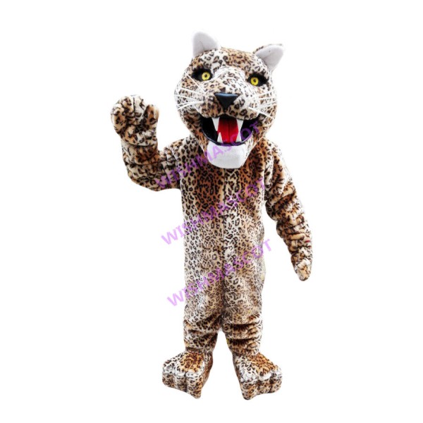 Leopard With Crooked Mouth Mascot Costume