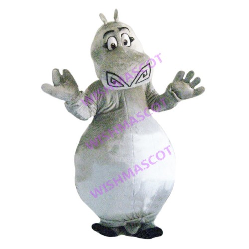 Hippo With Long Eyelashes Mascot Costume