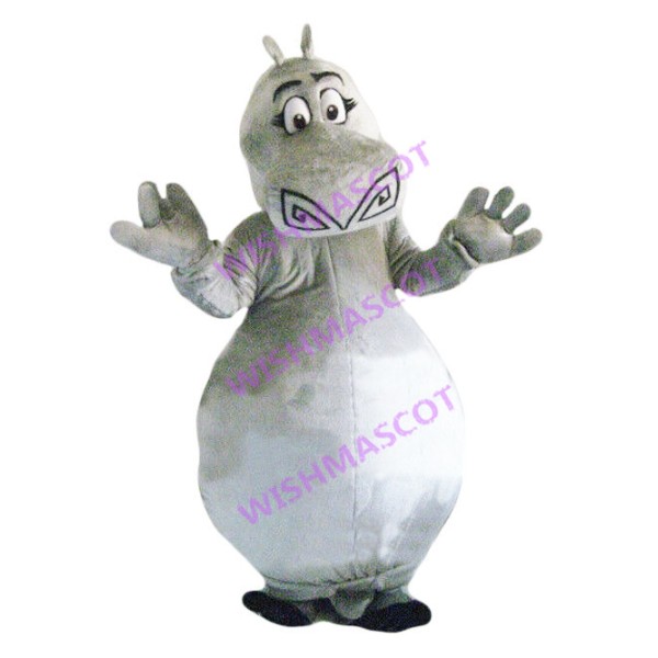 Hippo With Long Eyelashes Mascot Costume