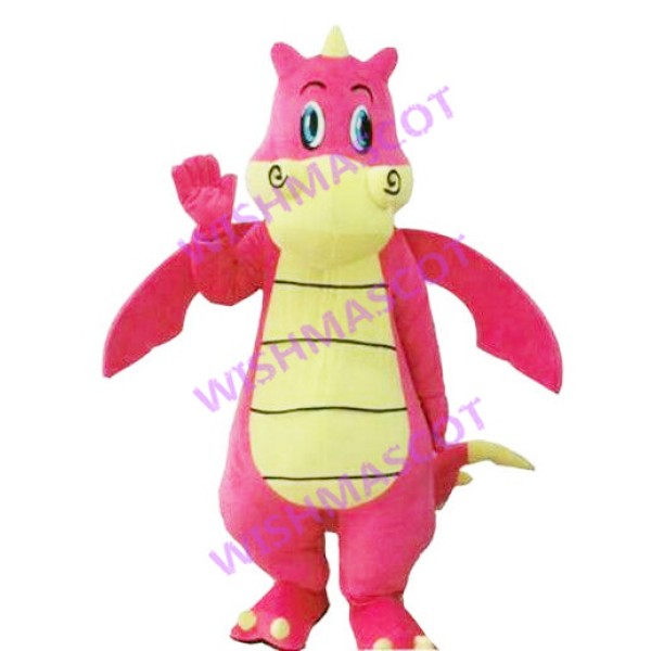 Flying Red Horned Dragon Mascot Costume