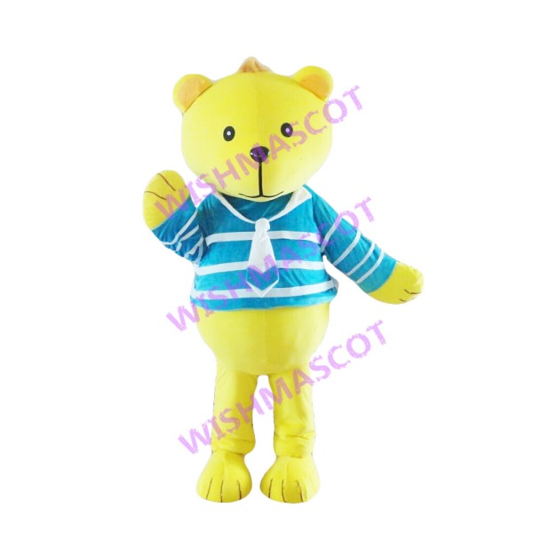 Beckoning Yellow Bear Mascot Costume