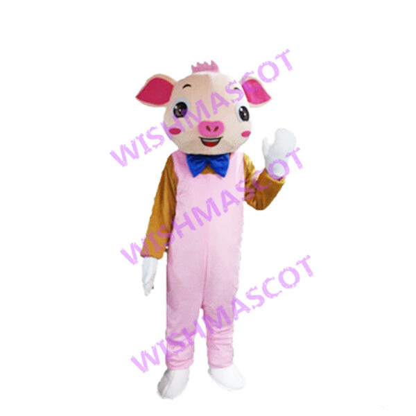 Thoughtful Waitress Pig Mascot Costume