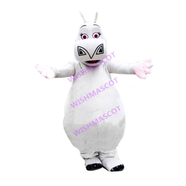 Huge White Hippo Mascot Costume