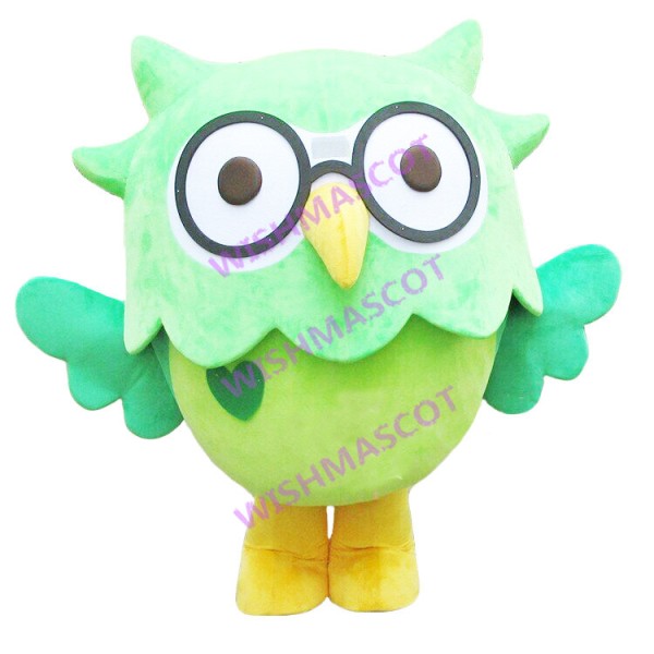 Emerald Loving Cartoon Owl Mascot Costume