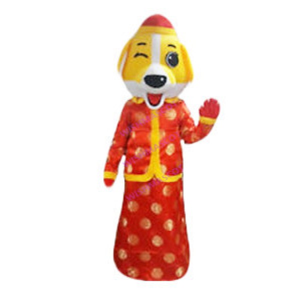 Tang Suit Dog Mascot Costume For Opening Event