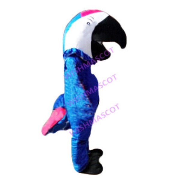 Noisy Dark Blue Parrot Mascot Costume