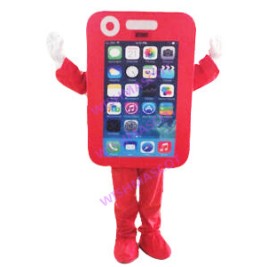 Standby Red Cell Phone Mascot Costume