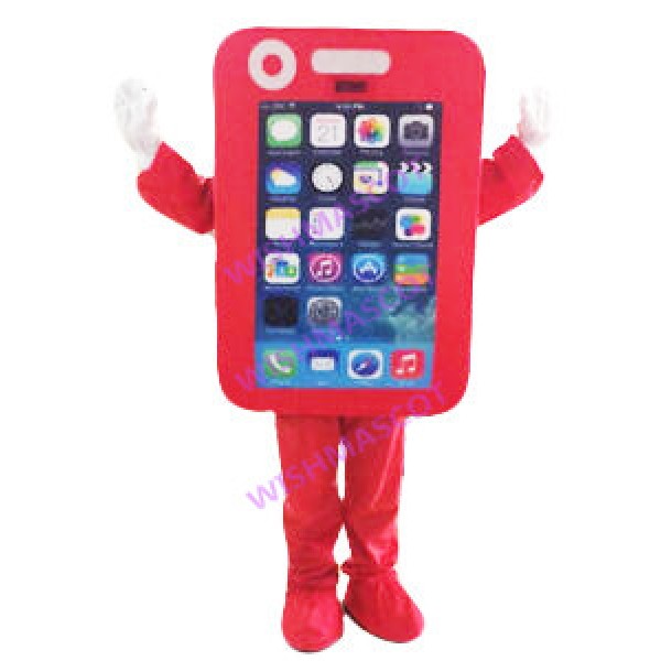 Standby Red Cell Phone Mascot Costume