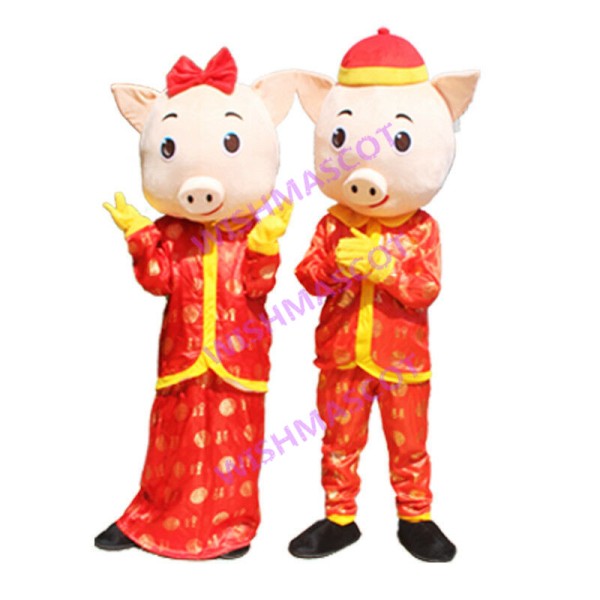 Lucky Pig Couple Mascot Costume