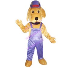 Agile Dog Mascot Costume With Overalls