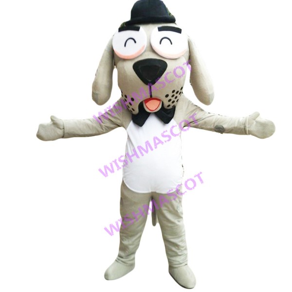 Smiling Gentleman Dog Mascot Costume
