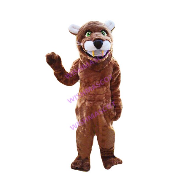 Good-natured Muscular Lion Mascot Costume