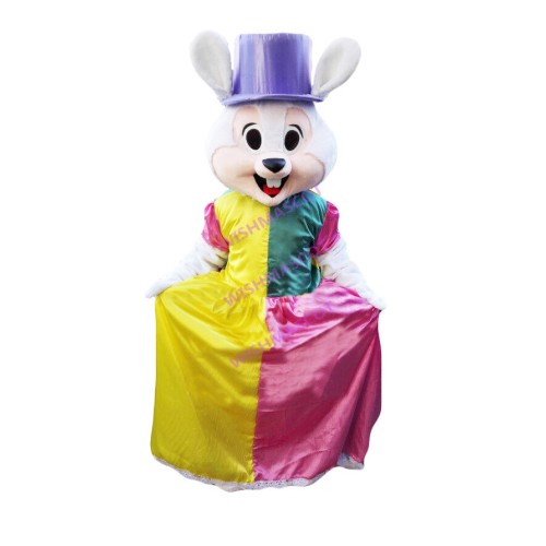 Elegant Bunny Mascot Costume In Dress