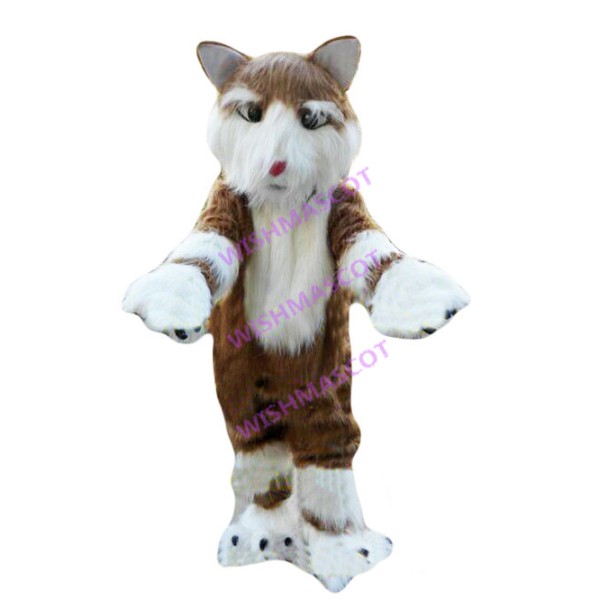 Furry Brown & White Old Wolf Mascot Costume