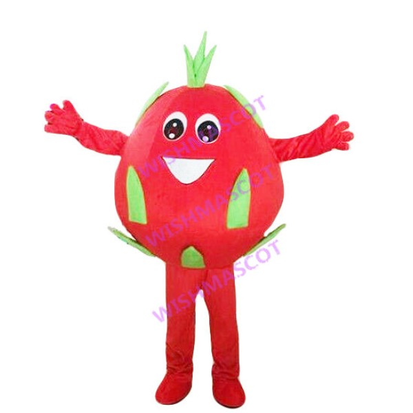 Round Red Dragon Fruit Mascot Costume