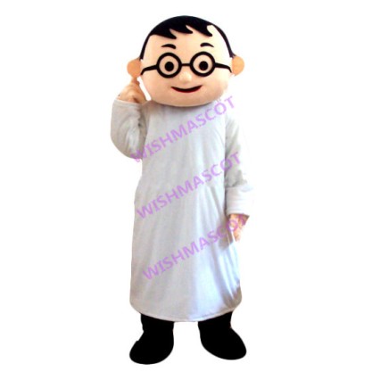 Ancient Teacher In Long Gown Mascot Costume
