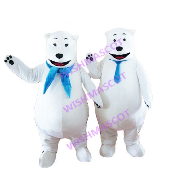 Friendly Polar Bear Brothers Mascot Costume