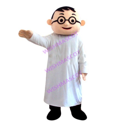 Ancient Teacher In Long Gown Mascot Costume