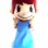 Burgundy-haired Girl In Blue Dress Mascot Costume