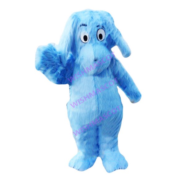 Obedient Blue Shaggy Dog Mascot Costume