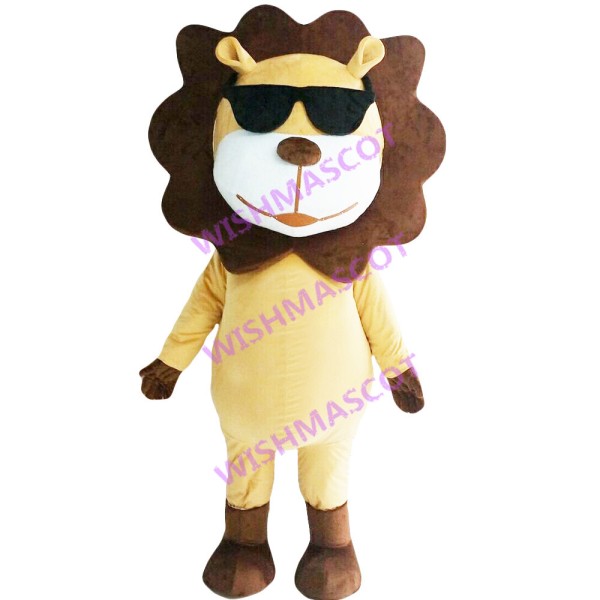 Cool Sunglasses Lion Mascot Costume
