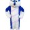 Plush Blue & White Wolf Mascot Costume
